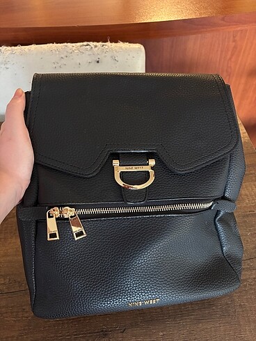 Nine West Nine west Siyah deri sırt çantası