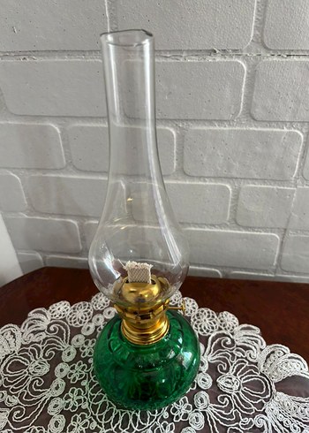 Beden Parlak Yeşil Cam Gaz Lambası