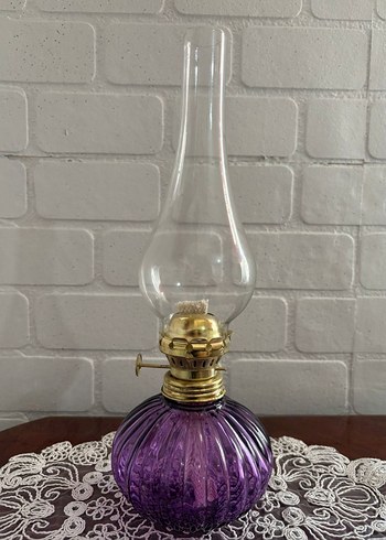 Mor Parlak Cam Gaz Lambası