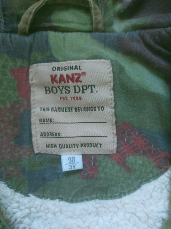 Erkek Çocuk Gri Kamuflaj Desenli Kürklü Mont - Görsel 5