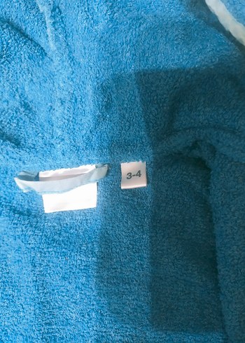 Kapüşonlu Mavi Erkek Bornoz - Görsel 5