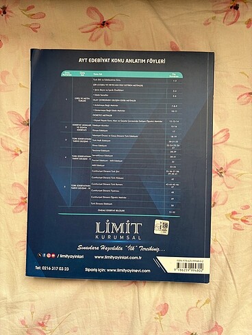 limit yayinlari ayt edebiyat soru konu anlatım föyleri