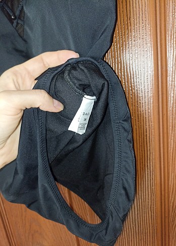 Dantelli Siyah Gotik Kadın Mayo - Görsel 4