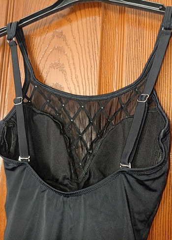 Dantelli Siyah Gotik Kadın Mayo - Görsel 6