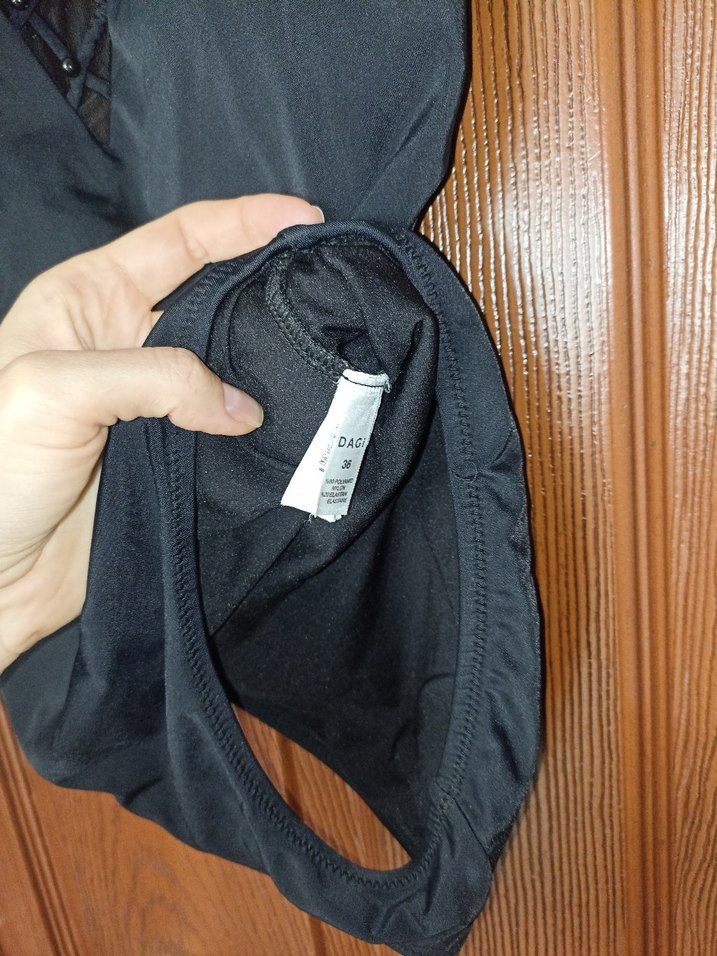 Dantelli Siyah Gotik Kadın Mayo - Görsel 4