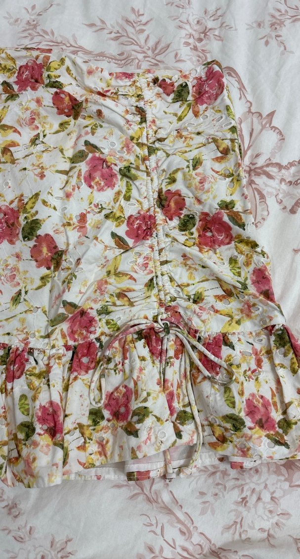 Çiçek Desenli Volanlı   Etek - Görsel 2