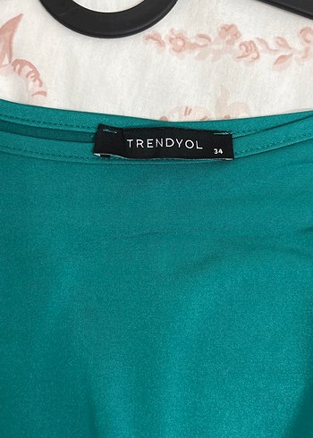 Drapeli Turkuaz Midi Elbisesi - Görsel 2