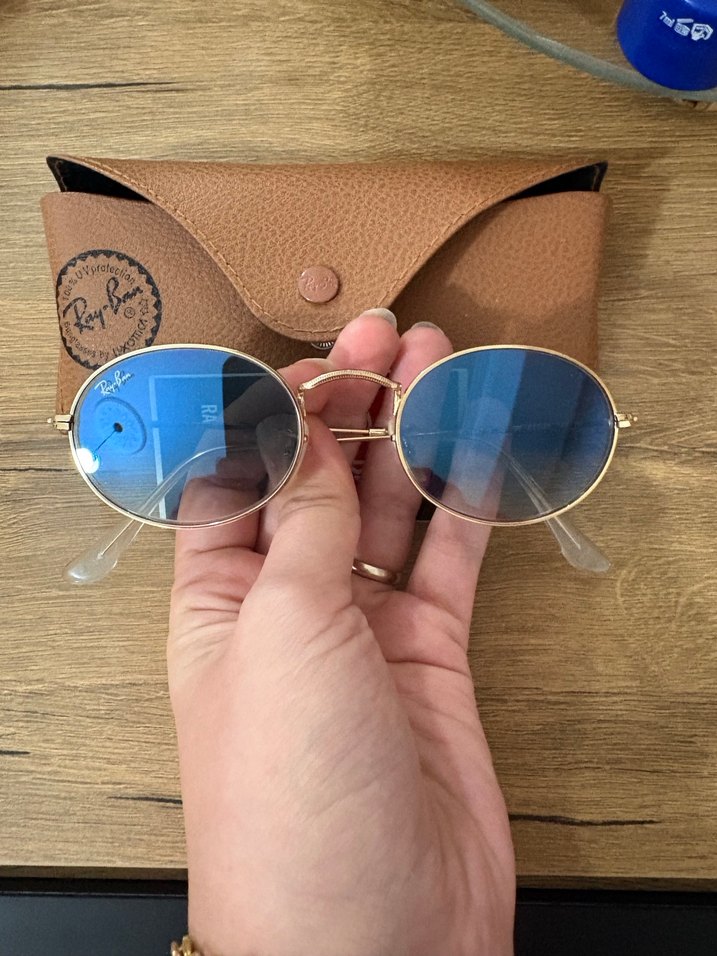 Ray-Ban Vintage Mavi Gözlük Parlak Camlı - Görsel 4