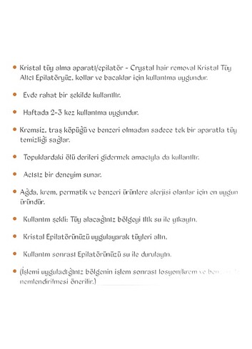diğer Beden Kristal epilator