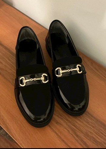 Siyah Süet Tokalı Klasik Topuklu Kadın Loafer - Görsel 5