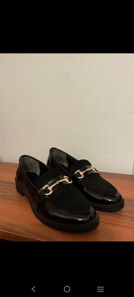Siyah Süet Tokalı Klasik Topuklu Kadın Loafer - Görsel 3