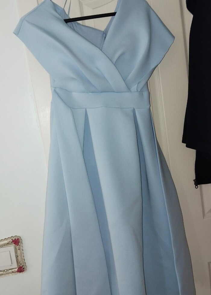 Deniz mavisi elbise 36 beden - Görsel 5