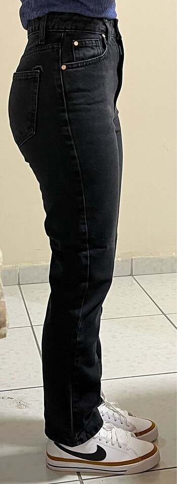32 Beden Trendyolmilla siyah yüksek bel straight jeans