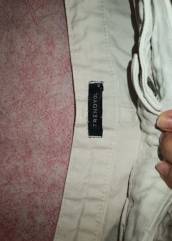 42 Beden Düğmeli Beyaz Mini şort Etek