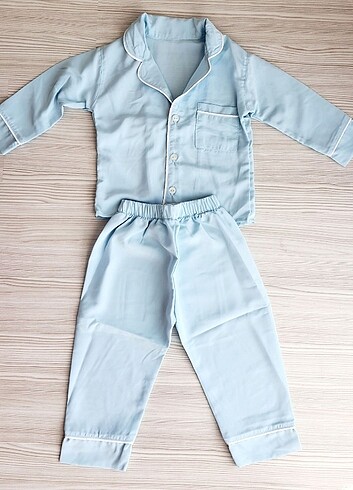 2 yaş erkek yapay saten pijama takım 