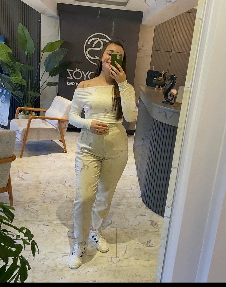 Bej Kadın Kumaş havuç Pantolon - Görsel 2