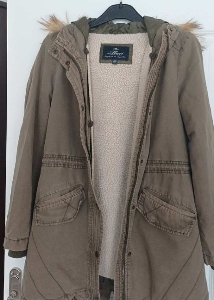 Mavi jeans parka - Görsel 3