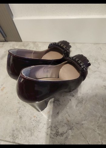 Kahverengi  Desenli Yüksek Topuklu Stiletto - Görsel 6