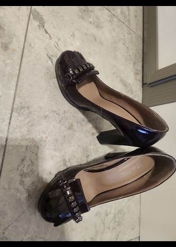 38 Beden kahverengi Renk Kahverengi Desenli Yüksek Topuklu Stiletto