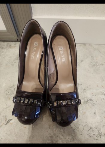 Kahverengi Desenli Yüksek Topuklu Stiletto