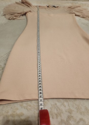 Bej Drapeli Midi Kadın Elbise - Görsel 5