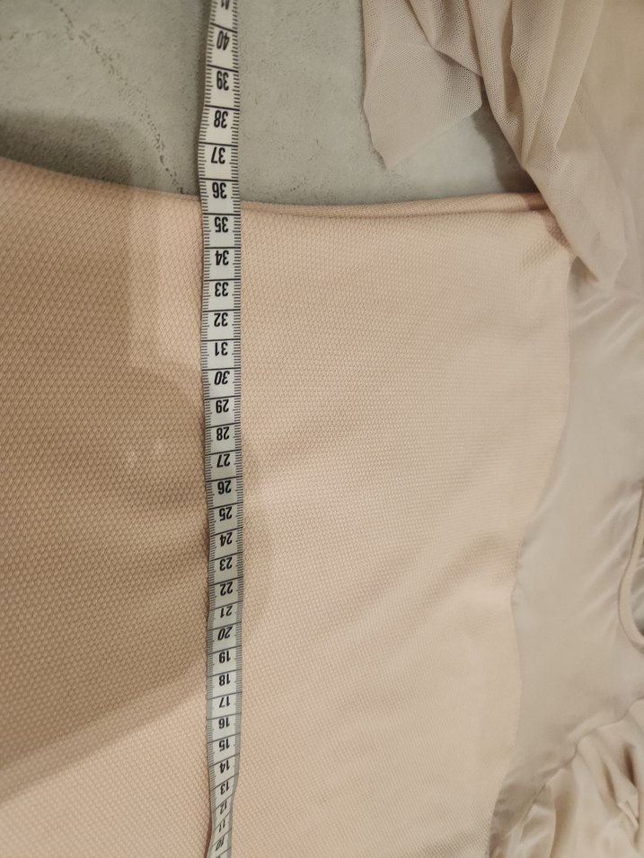 Bej Drapeli Midi Kadın Elbise - Görsel 2