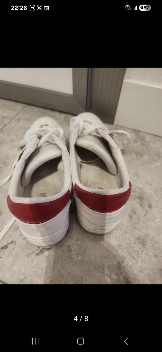 Beyaz Yüksek Topuklu Kadın Spor Ayakkabı - Görsel 3