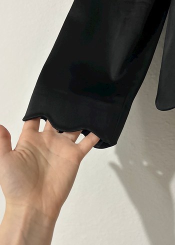 Diğer Siyah Fırfırlı Kadın Blazer Ceket