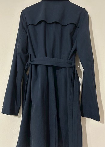 Tommy Hilfiger Tommy Hılfıger Kadın Lacivert Midi Trençkot, Kemerli, Uzun Kollu