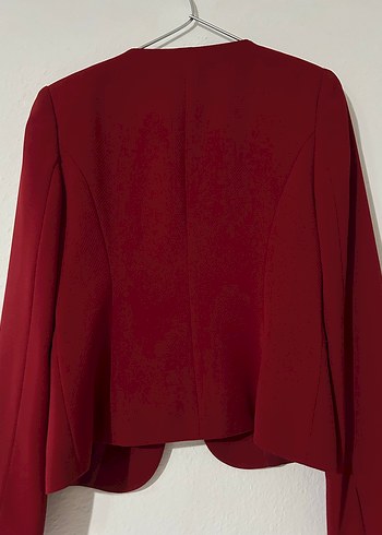 Sellini Bordo işleme Detaylı Kadın Blazer Ceket