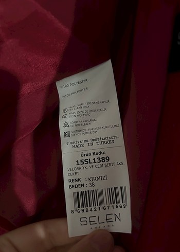 38 Beden bordo Renk Bordo işleme Detaylı Kadın Blazer Ceket