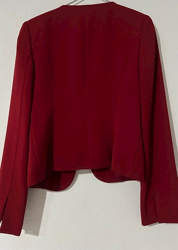 38 Beden Bordo işleme Detaylı Kadın Blazer Ceket
