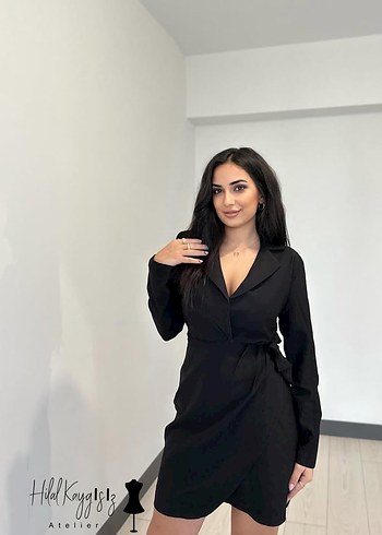 Sıfır Etiketli Siyah Blazer Model Mini Elbise - Görsel 2