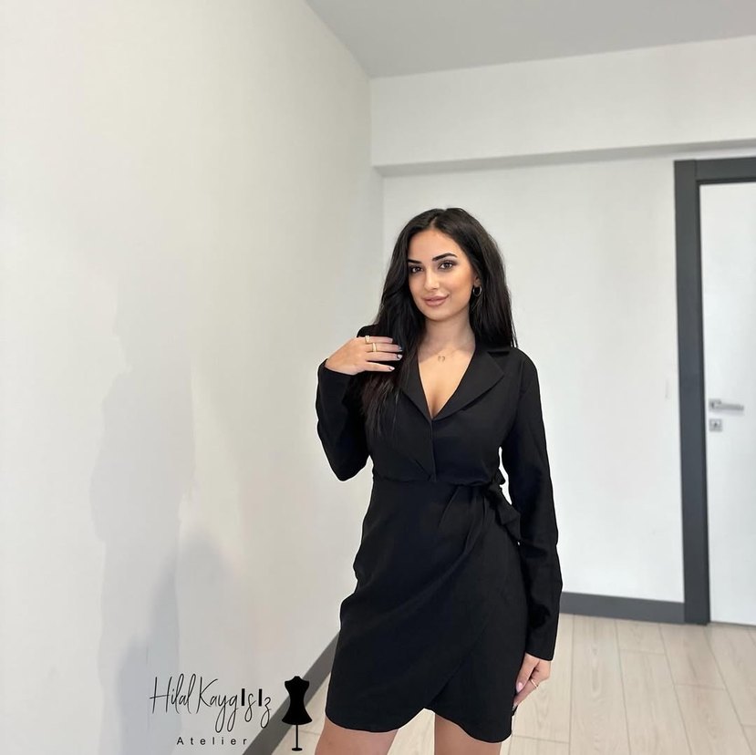 Sıfır Etiketli Siyah Blazer Model Mini Elbise - Görsel 2