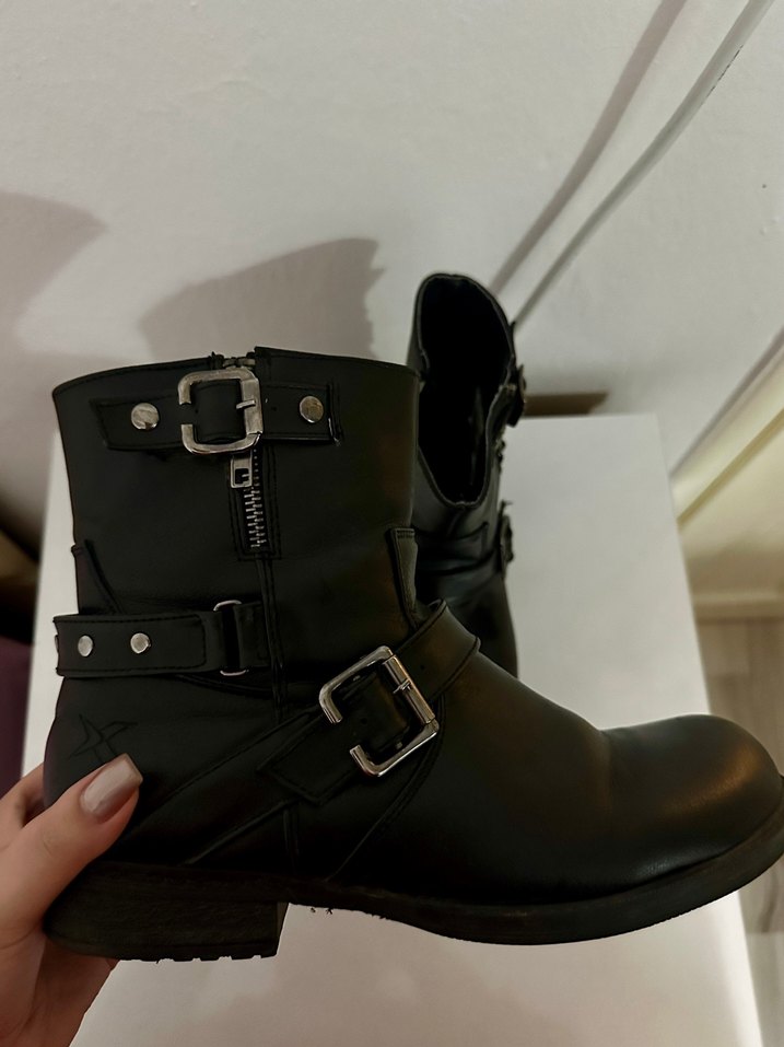 Kinetix Siyah Tokalı Biker/Postal Bot  Günlük Kışlık Çok Temiz - Görsel 4