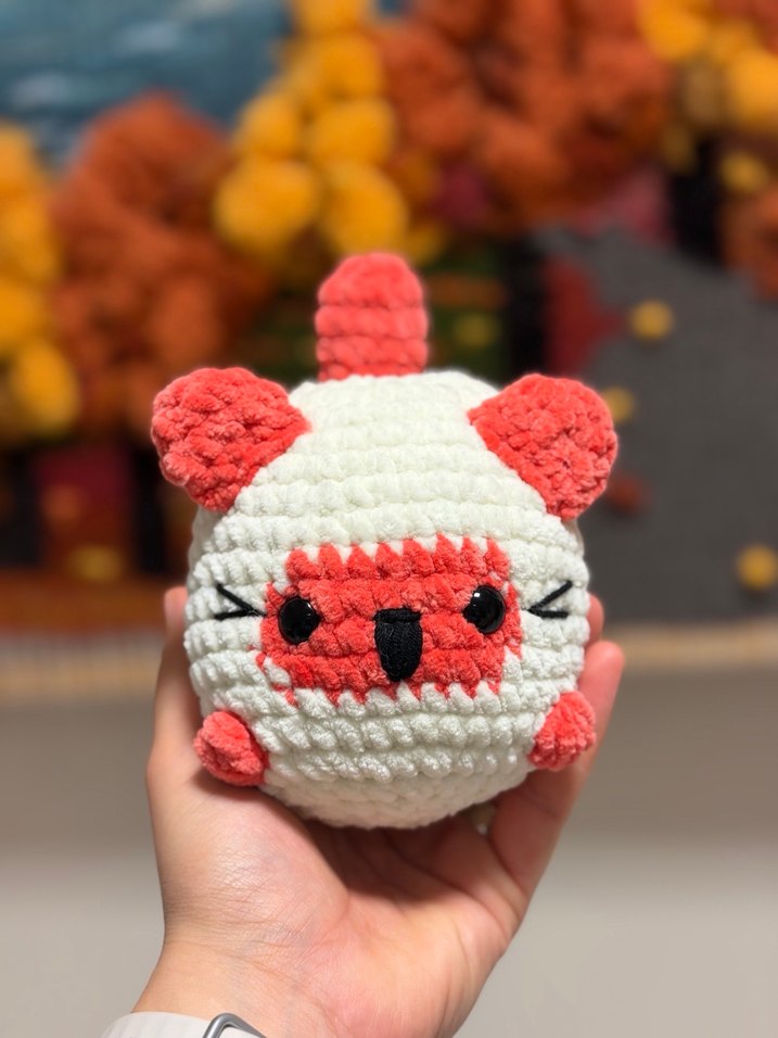 Renkli Peluş Oyuncak Beyaz Kedi sevgililer günü - Görsel 2