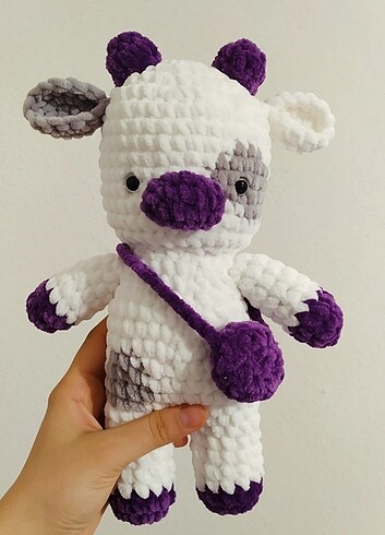 Peluş amigurumi Milka ineği 