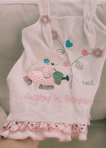 6 Ay Beden beyaz Renk Bebek elbise