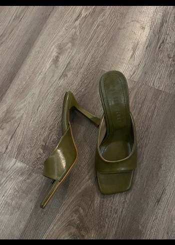 Kadın Haki Stiletto Topuklu Terlik - Görsel 2