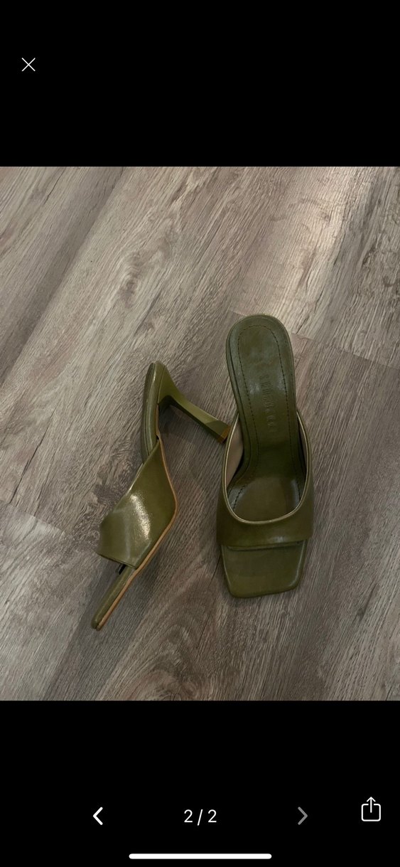 Kadın Haki Stiletto Topuklu Terlik - Görsel 2