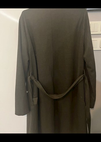 DeFacto Düğmeli Kahverengi Midi Hamile Kaban - Görsel 3