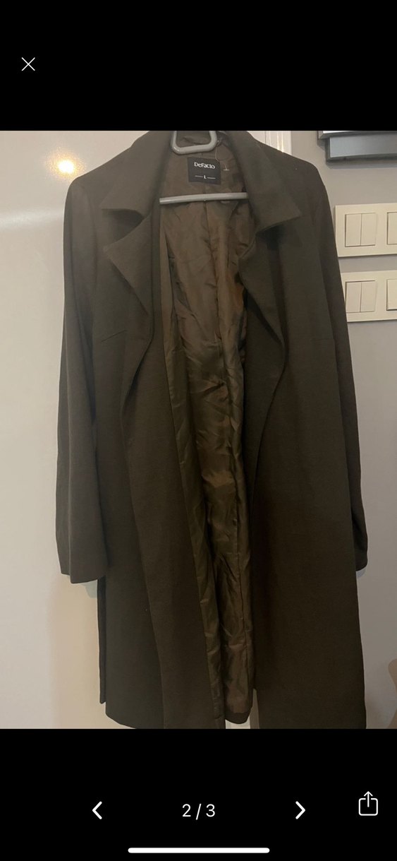 DeFacto Düğmeli Kahverengi Midi Hamile Kaban - Görsel 2