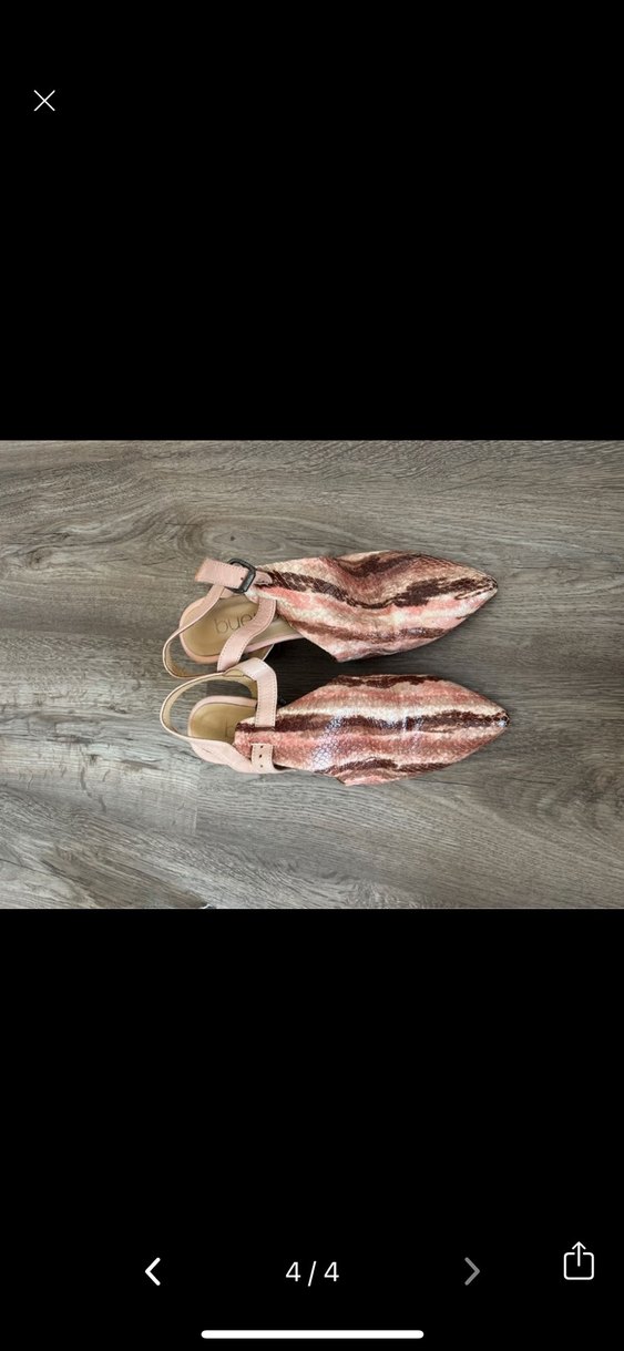 Yılan Desenli Pembe Dolgu Topuklu Kadın Ayakkabı - Görsel 3