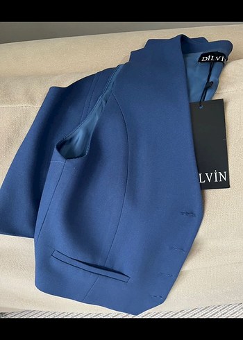 Düğmeli Lacivert Kadın Yelek - Görsel 4