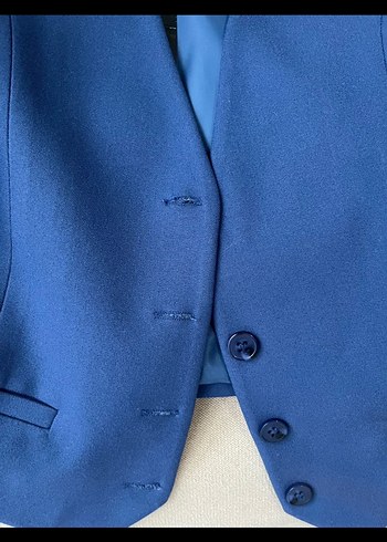 Düğmeli Lacivert Kadın Yelek - Görsel 3