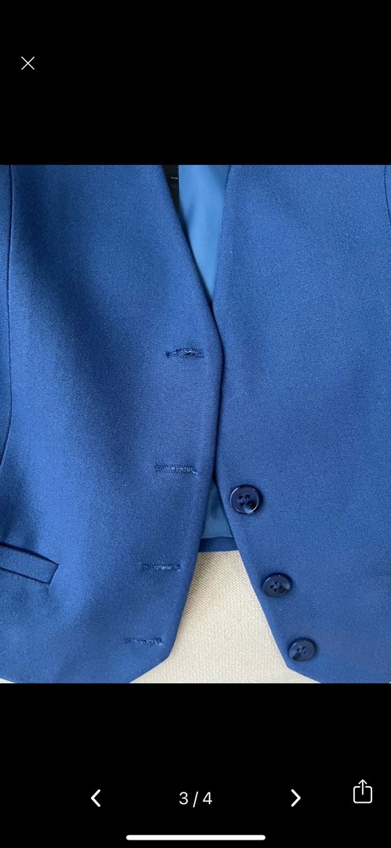 Düğmeli Lacivert Kadın Yelek - Görsel 3