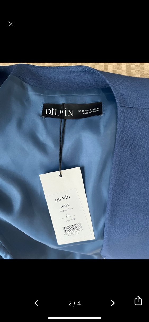 Düğmeli Lacivert Kadın Yelek - Görsel 2