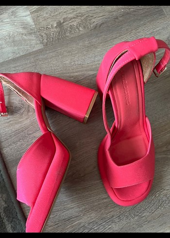 Pembe Platform Topuklu Kadın Ayakkabı - Görsel 2