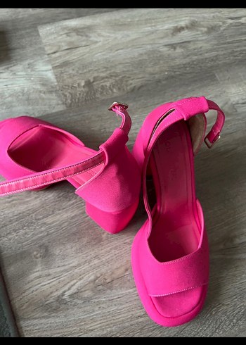 Pembe Platform Topuklu Kadın Ayakkabı - Görsel 3