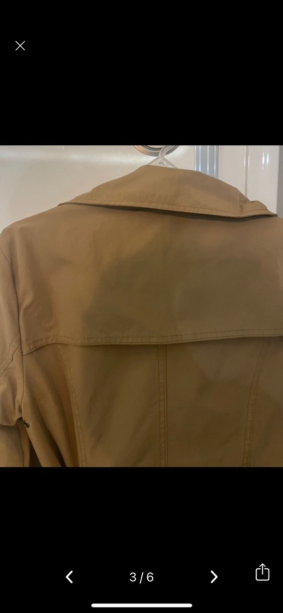 Bej Midi Kadın Trençkot Düğmeli Şık - Görsel 3